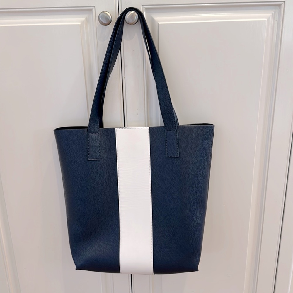 Navy and white leather Mark and Graham tote! Used once!